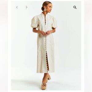 Mestiza Elliana Barong Midi Dress in Light Pink